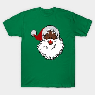 christmas black santa claus xmas T-Shirt